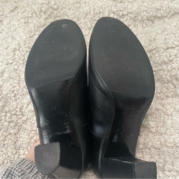 Woman by Common Projects Vero Cuoio Lace Up Heeled Black Leather Booties 38 - Picture 6 of 8